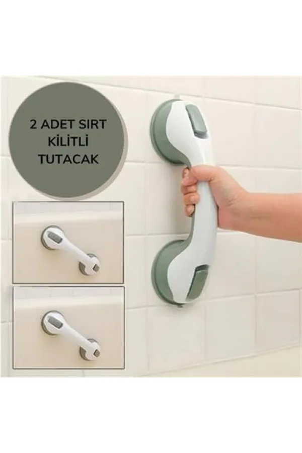 BUFFER® Düşme Ve Kayma Önleyici Banyo Tuvalet Vantuzlu Kilitli Tutacak