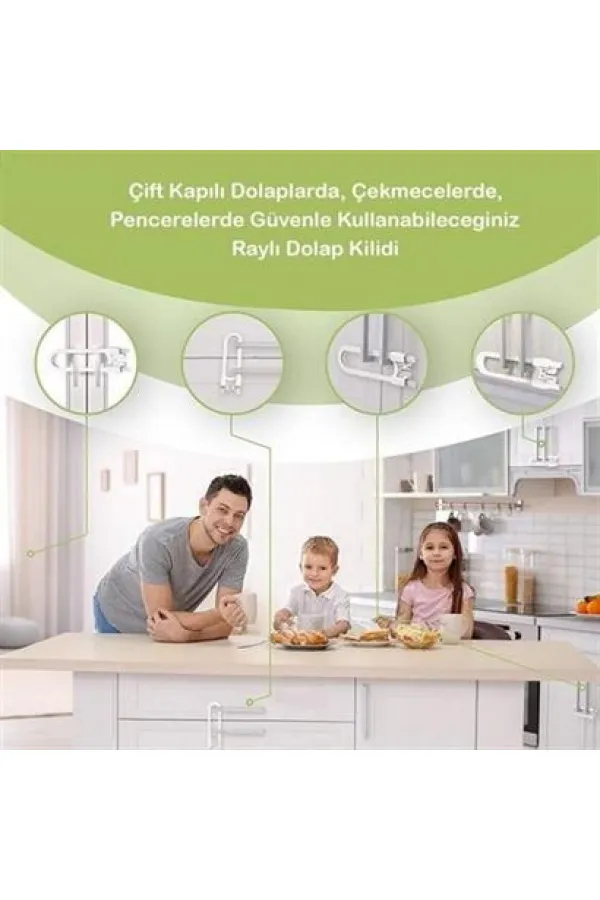 BUFFER® Bebek Çocuk Çekmece ve Dolap Koruma Raylı Güvenlik Sistemi Emniyet Kilidi