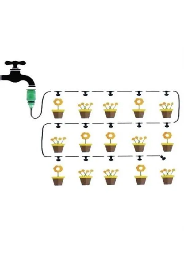 BUFFER® 10 Metre Kendin Yap Balkon Veranda Çardak Kamelya Sulama Serinletme ve Nemlendirme Sistemi