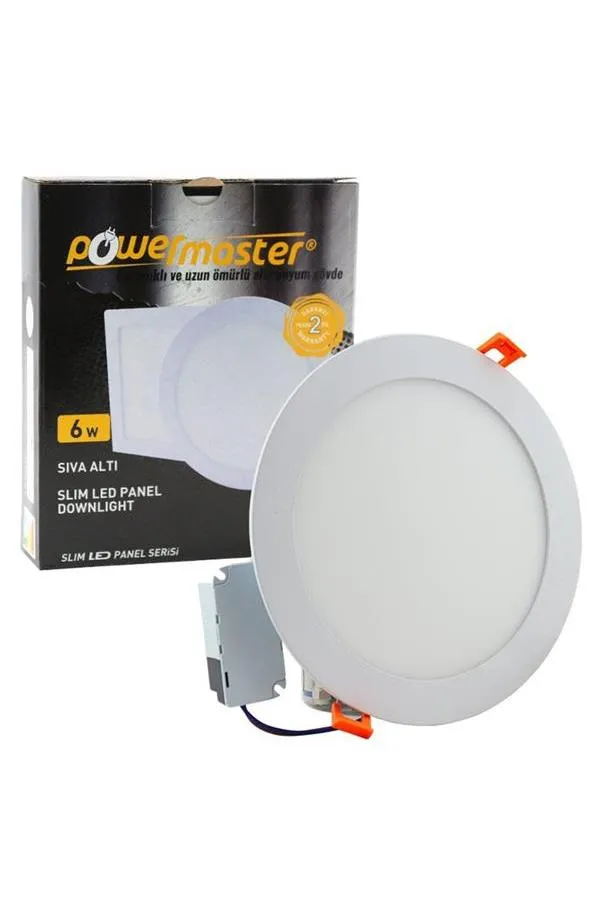 Powermaster 6W Sıva Altı 6500K Beyaz Yuvarlak Slim Spot Panel