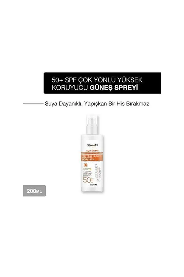 Dermokil Sun Sprey Çok Yönlü Yüksek Koruyucu Güneş Spreyi 50 SPF 200 ml x 2 Adet