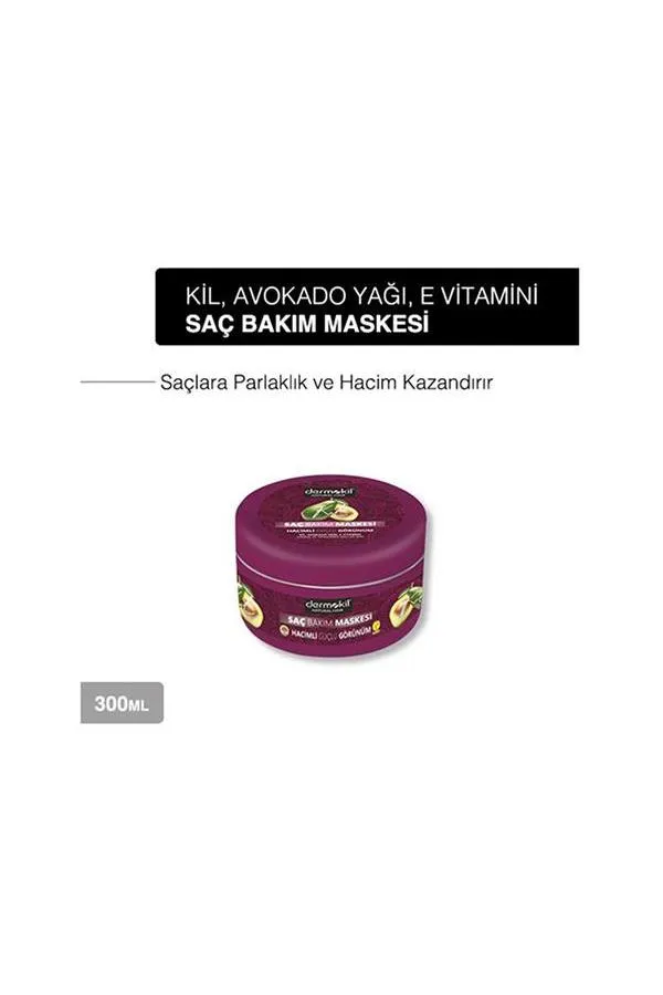 Dermokil Vegan Kil, Avokado ve E Vitaminli Doğal Saç Maskesi 300 ml