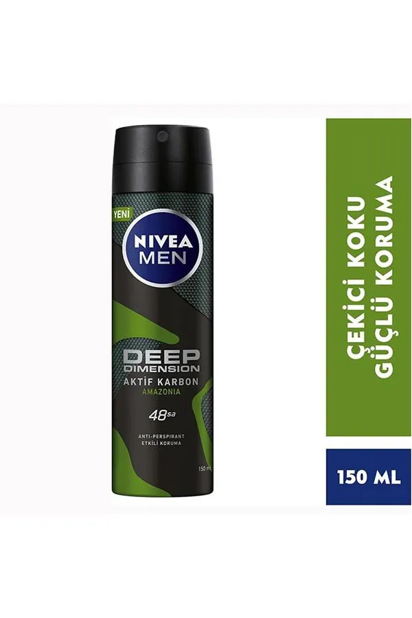 Nivea Men Deep Dimension Amazonia Erkek Deodorant 150 ml x 3 Adet