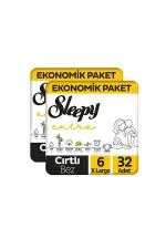 Sleepy Extra Günlük Aktivite Ekonomik Paket Bebek Bezi 6 Numara Xlarge 32x2 64 Adet