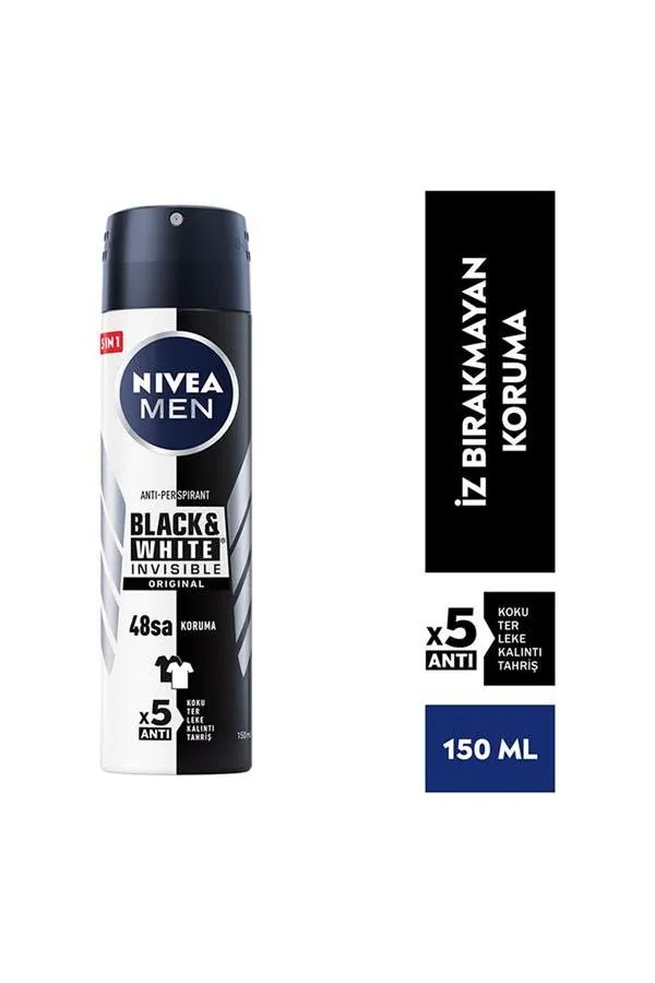 Nivea Men Invisible Black & White Original Erkek Deodorant 150 ml x 2 Adet