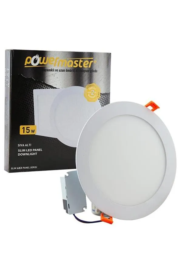 Powermaster 15 W Sıva Altı 3000K Günışığı 180 mm Yuvarlak Slim Spot Panel