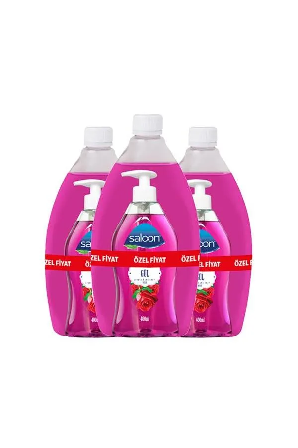 Saloon Sıvı Sabun 400+750 ml Gül X 3'lü Paket