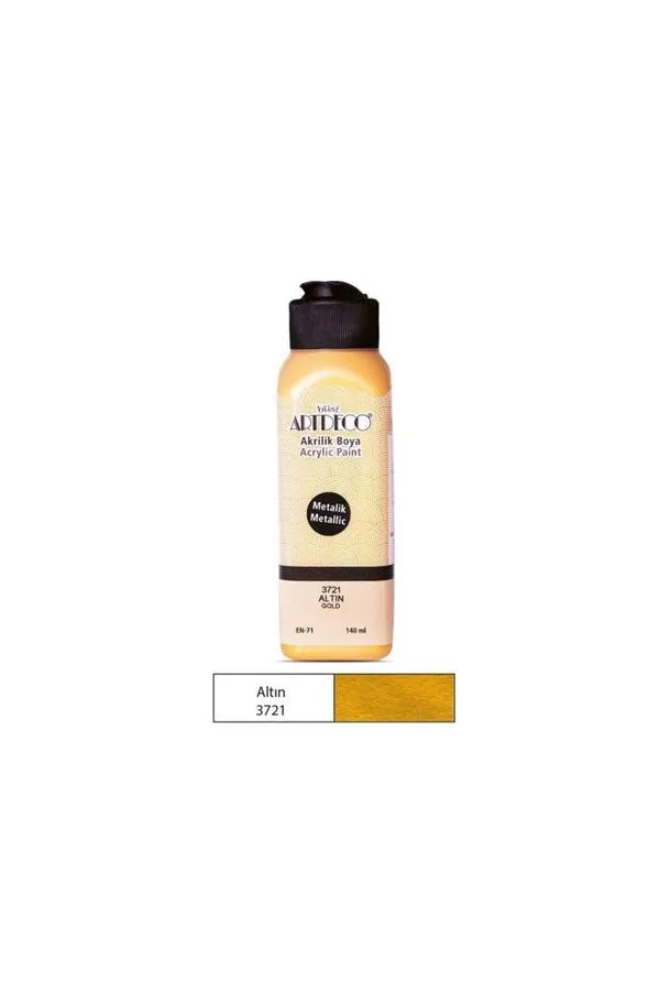 Artdeco Y-071R-3721 Metalik Akrilik Boya 140 ml Altın