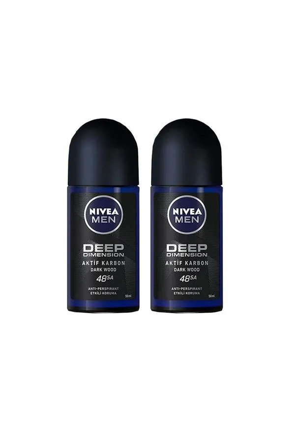 Nivea Men Deep Dimension Dark Wood Erkek Roll-On Deodorant 50 ml x 2 Adet