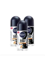 Nivea Men Invisible Black & White Güçlü Etki Erkek Roll-On Deodorant 50 ml x 3 Adet