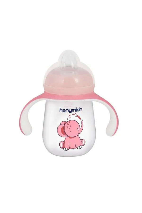 Hanymish Akıtmaz Kulplu Bebek Bardağı 260 ml Pembe