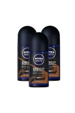 Nivea Men Deep Dimension Espresso Erkek Roll-On Deodorant 50 ml x 3 Adet