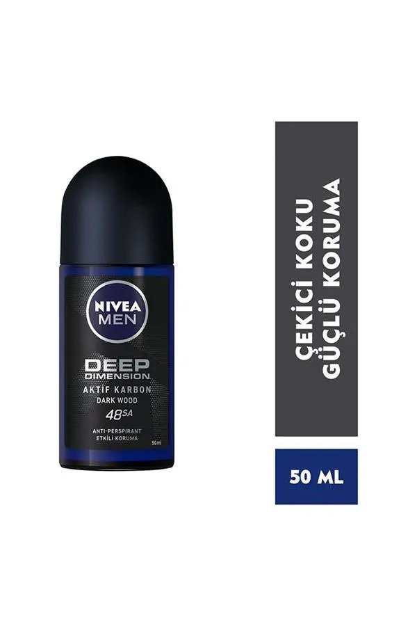 Nivea Men Deep Dimension Dark Wood Erkek Roll-On Deodorant 50 ml x 2 Adet