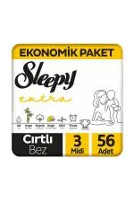 Sleepy Extra Günlük Aktivite Ekonomik Paket Bebek Bezi 3 Numara Midi 56 Adet