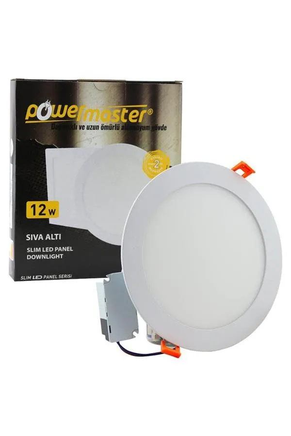 Powermaster 12W Sıva Altı 3000K Günışığı 160 mm Yuvarlak Slim Spot Panel