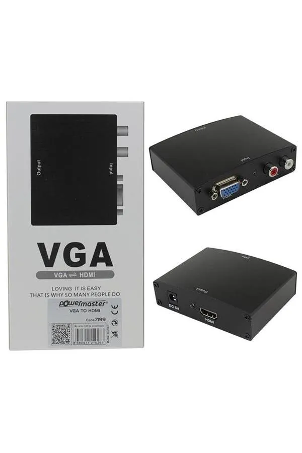 Powermaster PM-7199 VGA To HDMI Dönüştürücü Adaptörlü