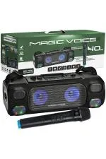 Magicvoice MV-7001 VHF El Mikrofonlu USB-SD-Bluetooth Işıklı 40 W Taşınabilir Şarjlı Seyyar Anfi