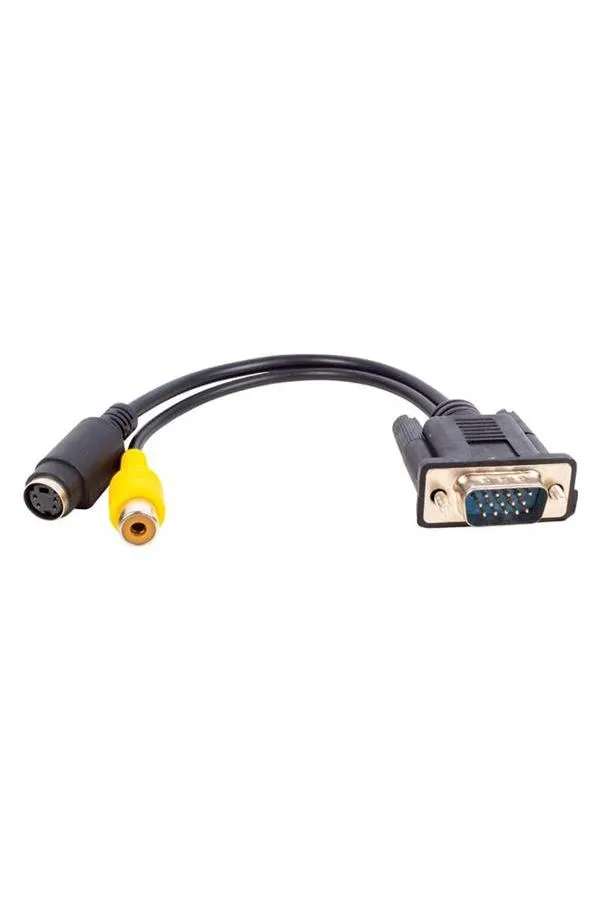 Elektromer Vga 15 Pin Erkek - 1 Rca Dişi+Mini DIN Dişi 10 Cm Kablo