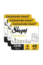 Sleepy Extra Günlük Aktivite Ekonomik Paket Bebek Bezi 4 Numara Maxi 48x3 144 Adet