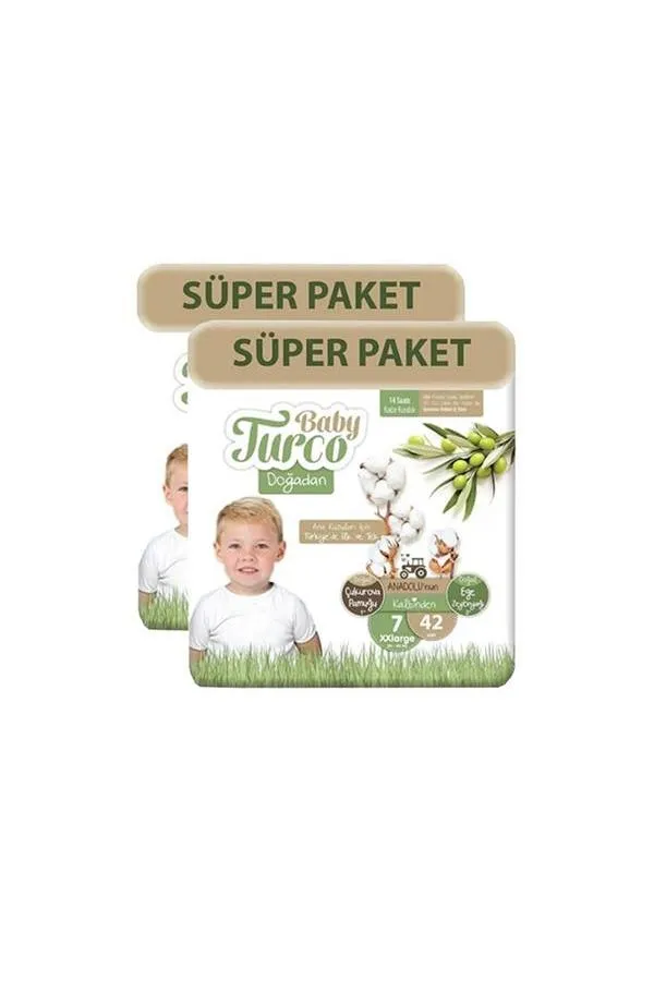 Baby Turco Doğadan Süper Paket 7 Beden XX Large 42x2 84 Adet Bebek Bezi