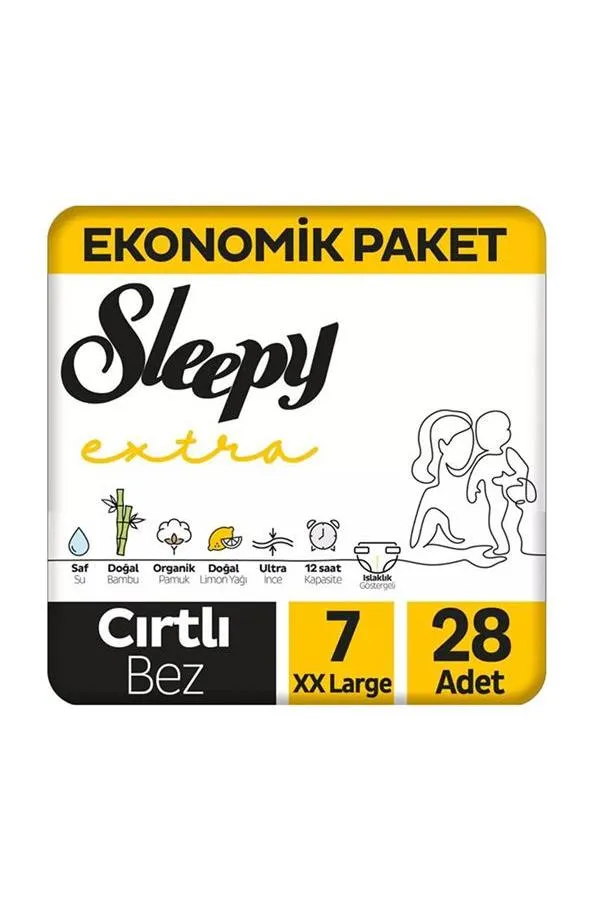 Sleepy Extra Günlük Aktivite Ekonomik Paket Bebek Bezi 7 Numara XXLarge 28 Adet