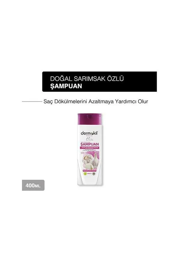 Dermokil Vegan Sarımsak Özlü Bitkisel Şampuan 400 ml