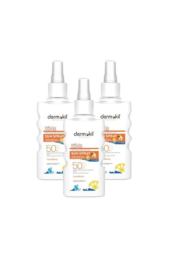 Dermokil Yüksek Koruyucu Çocuk Güneş Spreyi 50 spf 200 ml x 3 Adet