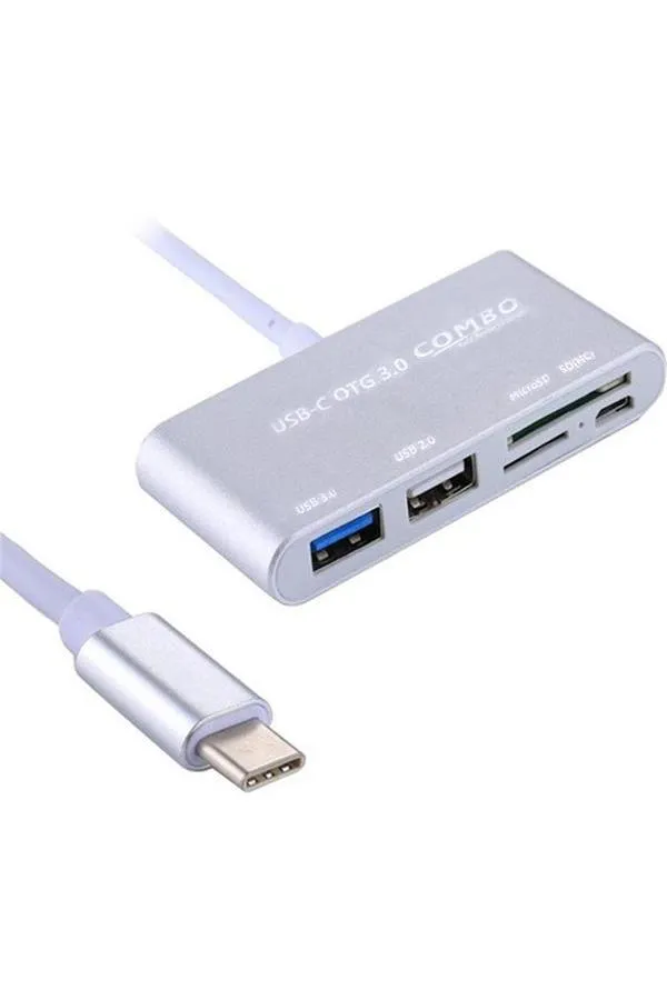 Powermaster USB Type-C Otg Combo Usb 3.0 Hub+Kart Okuyucu