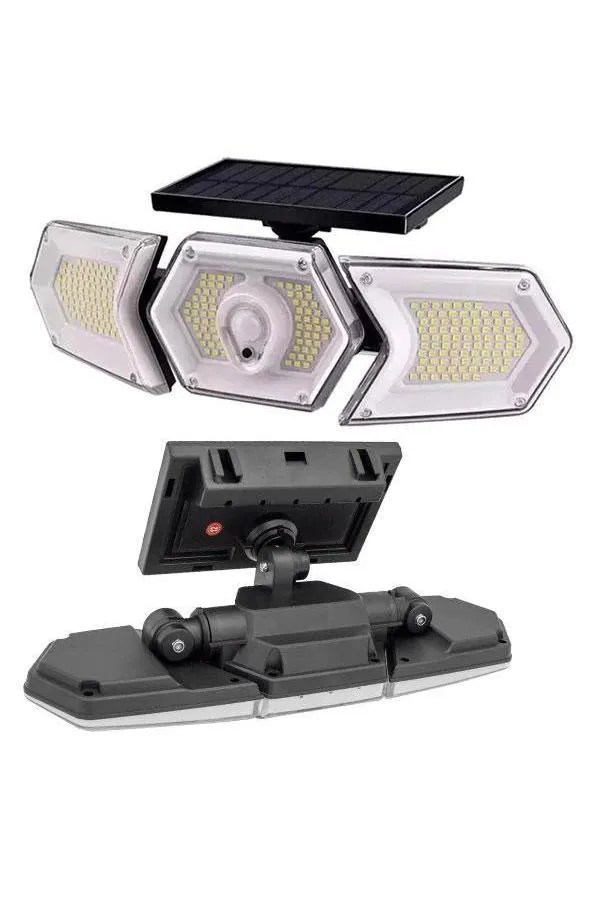 Powermaster W774A Solar Güneş Enerjili Geniş Açılı Çift Kanatlı 254 SMD Ledli 3 Modlu Beyaz İndüksiyon Lambası