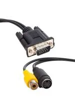 Elektromer Vga 15 Pin Erkek - 1 Rca Dişi+Mini DIN Dişi 10 Cm Kablo