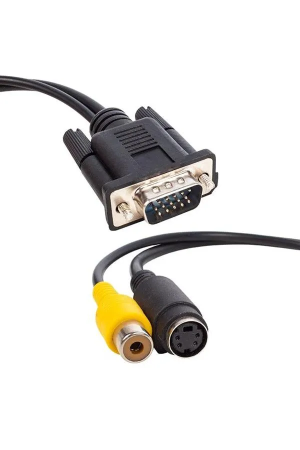 Elektromer Vga 15 Pin Erkek - 1 Rca Dişi+Mini DIN Dişi 10 Cm Kablo