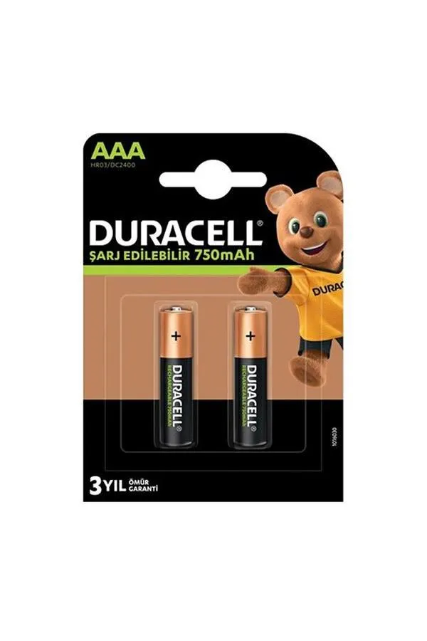 Duracell Şarjlı 750 mA İnce AAA Pil 2'li