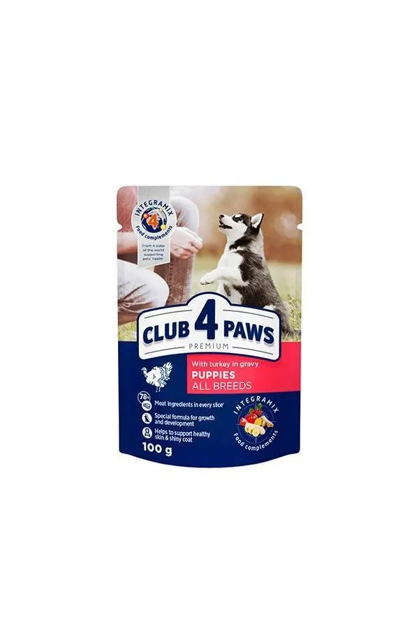 Club4Paws Hindili Pouch Yavru Köpek Sos 100 Gr - Lisinya