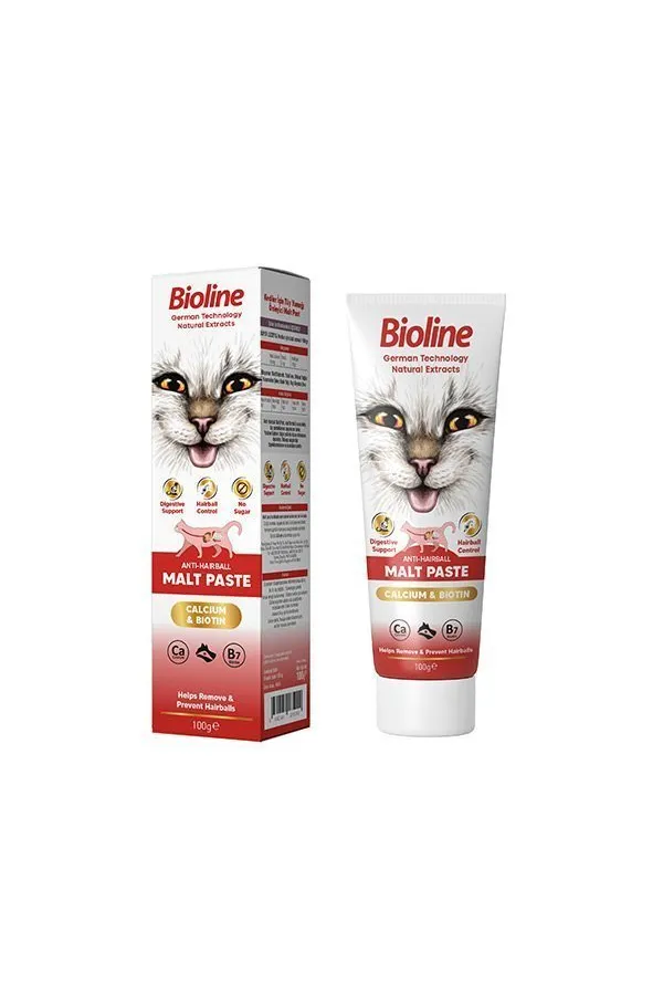 Bioline Anti-Hairball Malt Paste Cat Kediler İçin Tüy Yumağı Önleyici Malt Macun 100 Gr - Lisinya