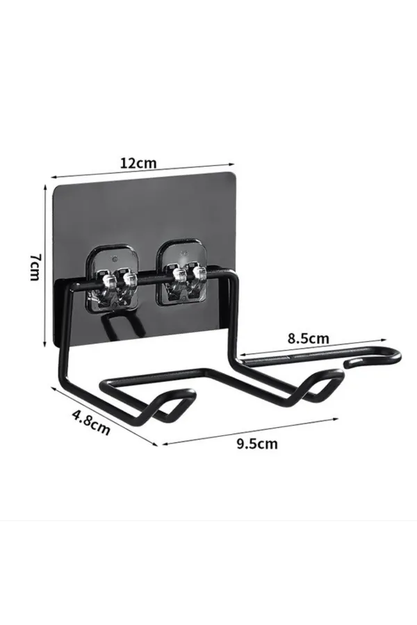 Siyah Güçlü Yapışkanlı Fön Makine Askısı Tutucu Banyo Askısı