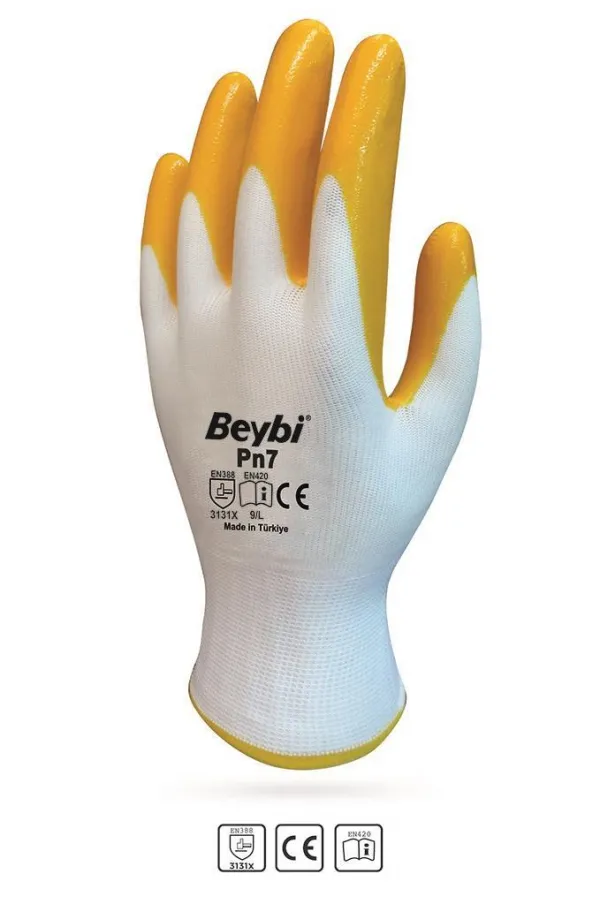 Beybi KN7 No:9 Sarı Nitril Eldiven