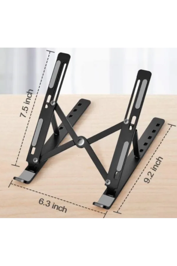 Pratik 7 Kademeli Ayarlı Katlanabilir Laptop Tablet Standı Siyah