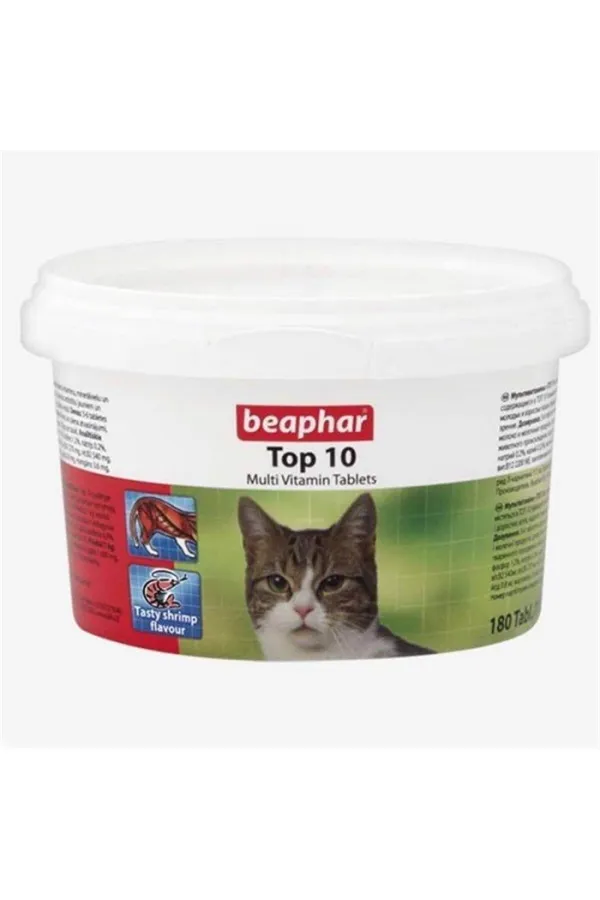 Beaphar Top 10 Kedi Vitamin 180 Tablet - Lisinya