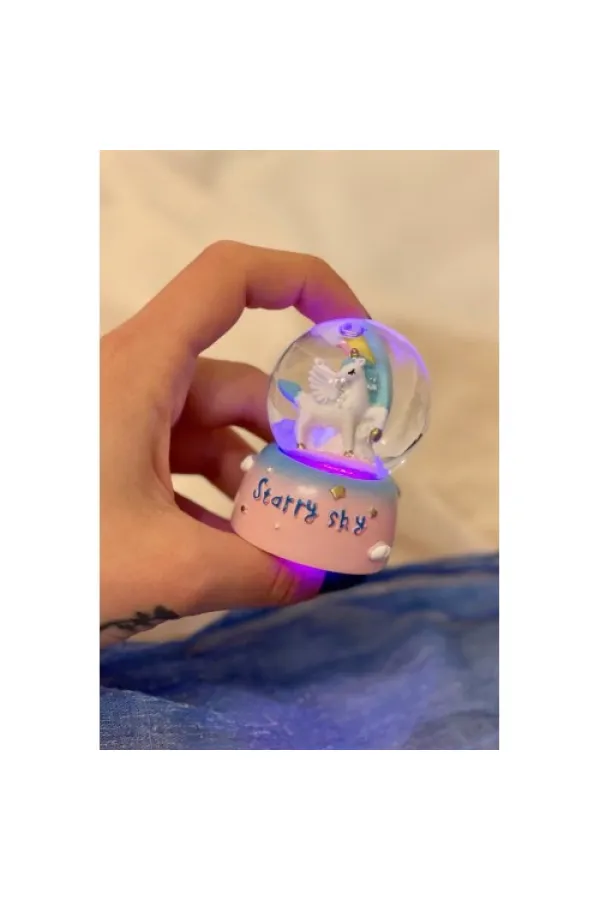 Unicorn Starry Sky Işıklı Mini Kar Küresi - Lisinya