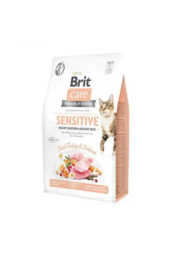 Brit Care Hipoalerjenik Sensitive Hindi ve Somonlu Tahılsız Hassas Kedi Maması 2 Kg - Lisinya