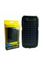 Güneş Enerjili Işıklı Solar Taşınabilir Usb Girişli Şarj Cihazı Powerbank 15000 Mah