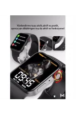 Konuşma Özellikli Smart Watch 7 Akıllı Saat Su Geçirmez Yan Tuşlu Köşeli Yeni Alüminyum Kasa (siyah)