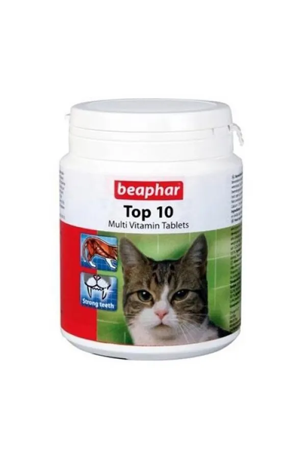 Beaphar Top 10 Kedi Vitamin 180 Tablet - Lisinya