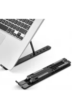 Pratik 7 Kademeli Ayarlı Katlanabilir Laptop Tablet Standı Siyah