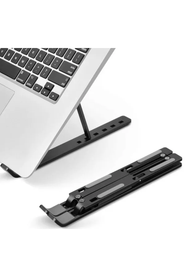 Pratik 7 Kademeli Ayarlı Katlanabilir Laptop Tablet Standı Siyah