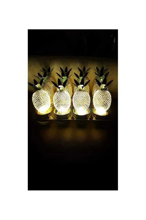 Hediyelik Led Ananas Metal 3 Adet (Lisinya)