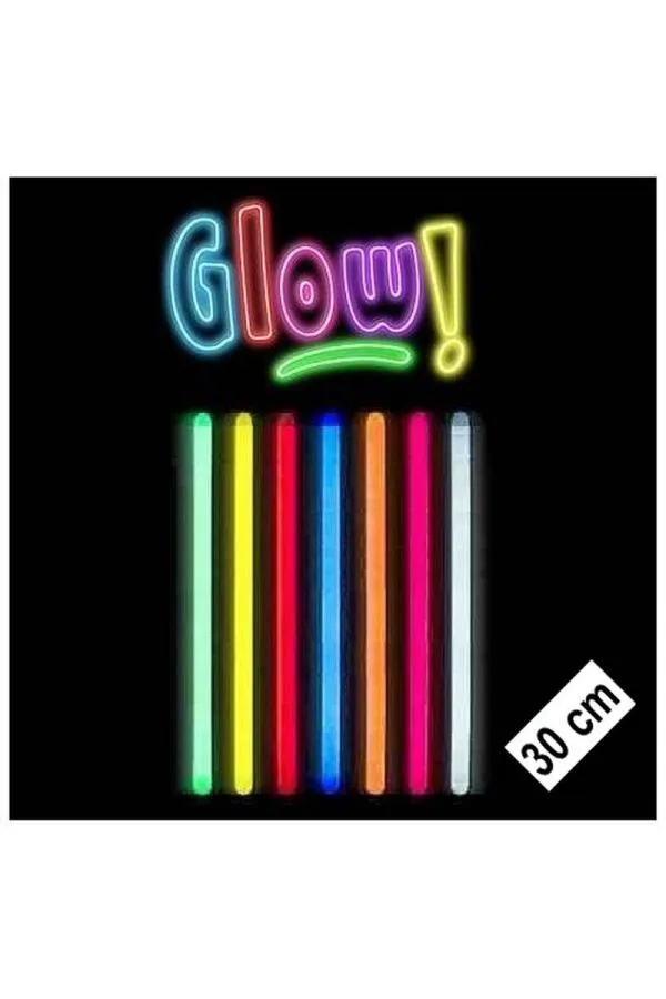 Karanlıkta Parlayan Fosforlu Glow Stick Kalın Çubuk 30 cm 1 Adet