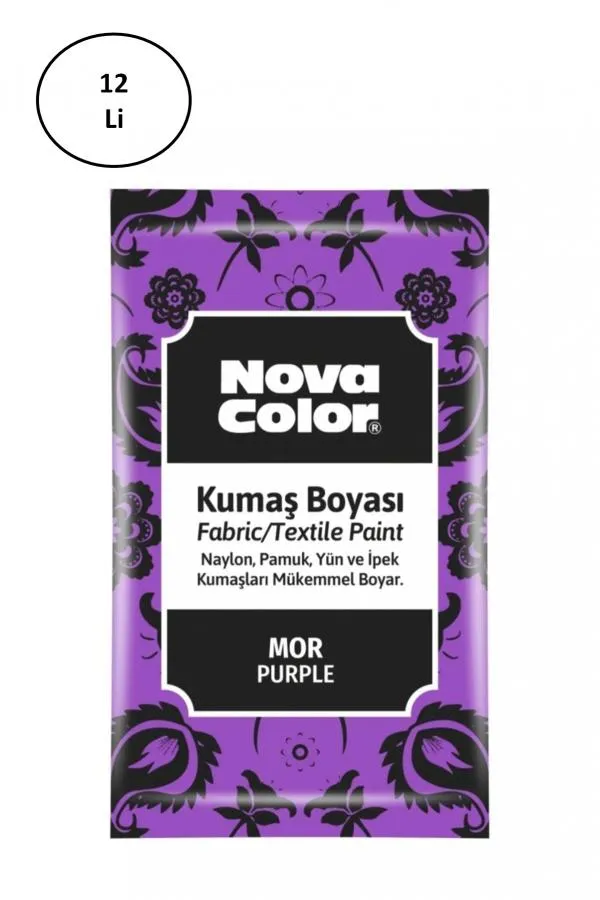 Nova Color Toz Kumaş Boyası Mor 12 Gr Nc-907 12li