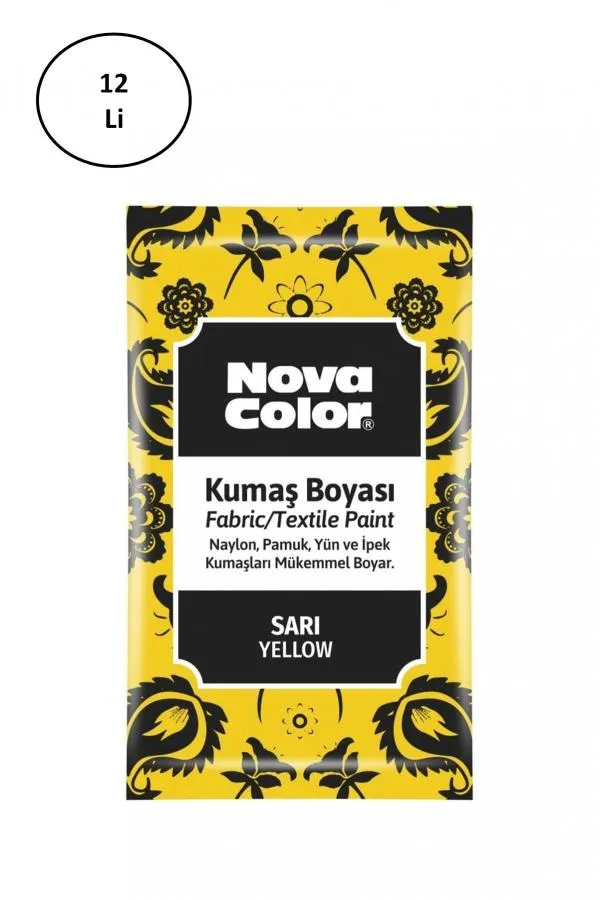 Nova Color 12 Gr Toz Kumaş Boyası Sarı Nc-900 12li