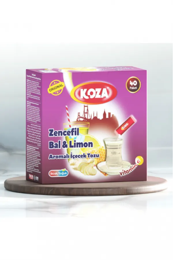 Koza Tek İçimlik Zencefil Bal Limon Aromalı Toz İçecek 40lı